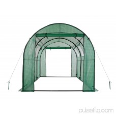 Ogrow Two Door Walk-In Tunnel Greenhouse With Ventilation Windows And Steel Frame - 15’ X 6’ X 6’ - White 563016353
